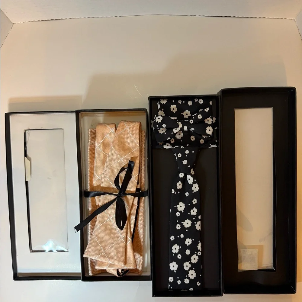 Setazone and Troy James Ties - Orange and white and black and white ties